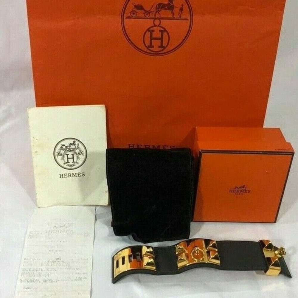 Hermes Collier De Chien Bracelet Gold Hardware